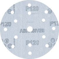 P205 / Carta abrasiva diametro 150 mm - 15 fori - grana 120 (100 pezzi)